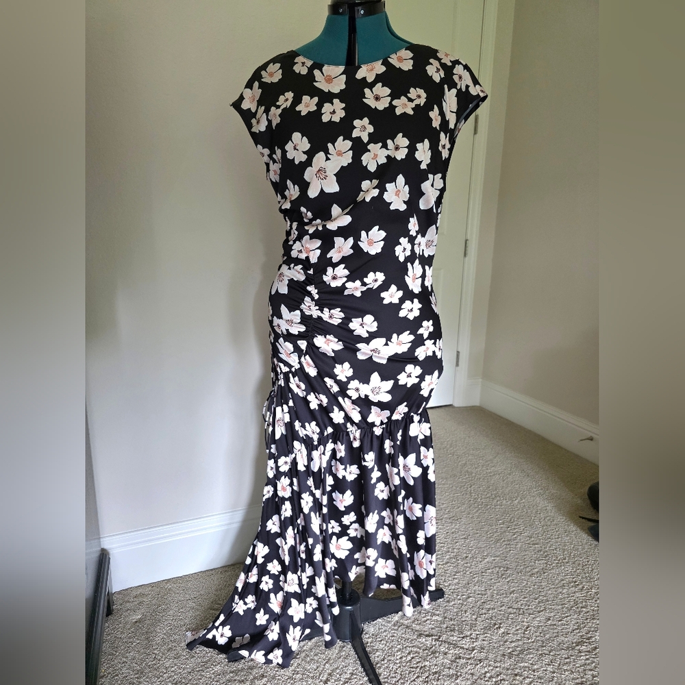 Sachin + Babi Black and White Floral Maxi Dress